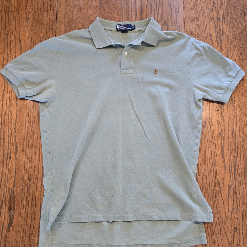Polo Ralph Lauren Light Green Polo Shirt Embroidered Pony Large